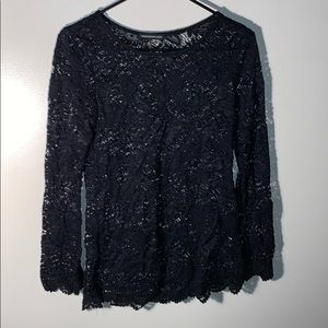 Black floral shirt